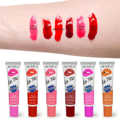 Peel off Lip Gloss, 6 Counts/set Long Lasting Liquid Lipstick, Peeling Lip Stain, Tint Moisturizing Lip Film, Tear off Lip Tattoo Peel off Colored Tinting Lip Balm