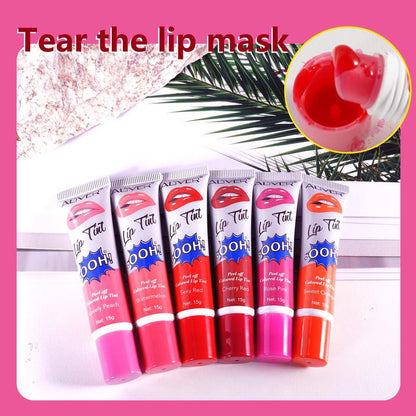 Peel off Lip Gloss, 6 Counts/set Long Lasting Liquid Lipstick, Peeling Lip Stain, Tint Moisturizing Lip Film, Tear off Lip Tattoo Peel off Colored Tinting Lip Balm