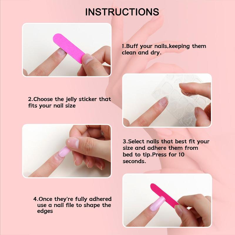 Glossy Gradient Press on Fake Nail for Women & Girls Nail Art, 24pcs Fashion Press on Nails & Sticker Sheet & Nail File, Elegant Stick on Nails Kit for Women's Gift