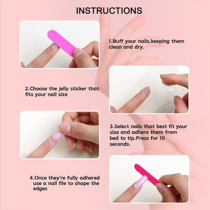 Glossy Gradient Press on Fake Nail for Women & Girls Nail Art, 24pcs Fashion Press on Nails & Sticker Sheet & Nail File, Elegant Stick on Nails Kit for Women's Gift