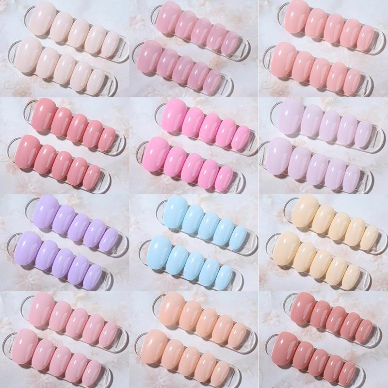 12 Solid Colors Press On Nails, 288pcs/box Almond False Nails, Removable Nail Art Artificial Full Cover Nail Tips, Women Girls DIY Manicure