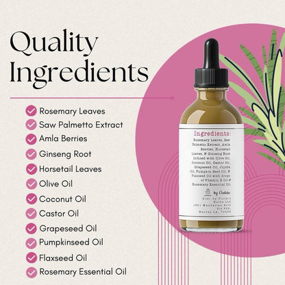 Pure Natural Rosemary Hair Growth and Thickening Oil Treatment with Locally Grown Herbs and Sustainable Ingredients