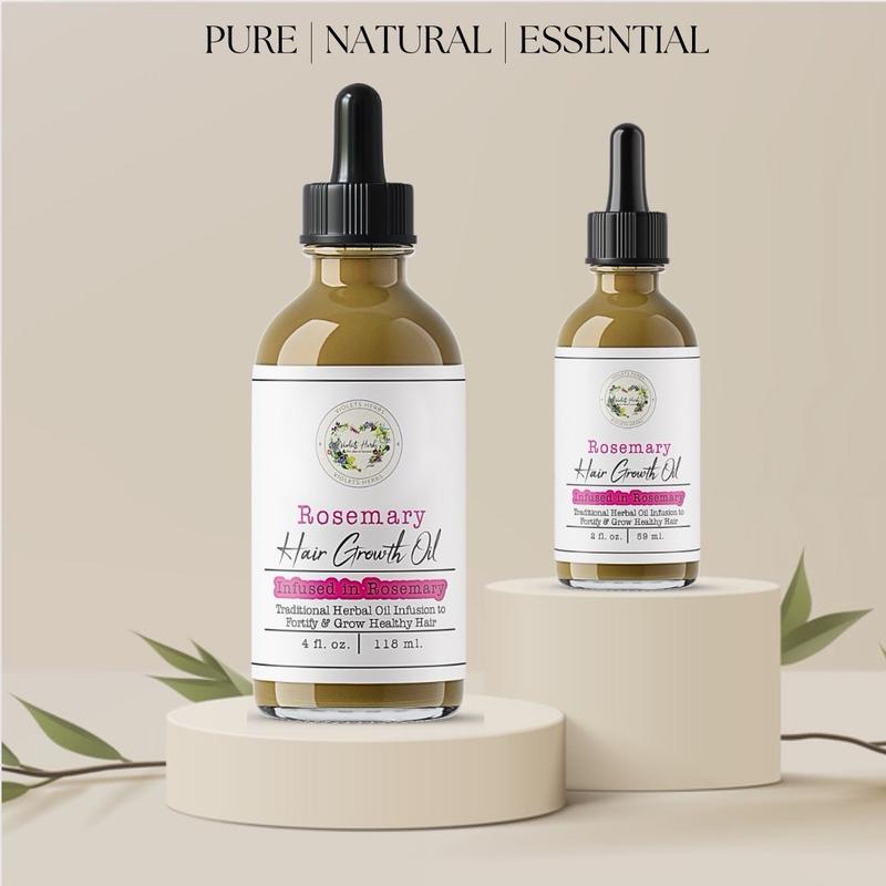 Pure Natural Rosemary Hair Growth and Thickening Oil Treatment with Locally Grown Herbs and Sustainable Ingredients