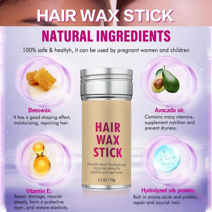 Summer 75g Hair Wax Stick, Non-Greasy Hair Edge Control Frizz Control Hair Stick, Hair Wax Gel, Long Lasting Hair Pomade Stick Hair Styling Gel, Flyaway Hair Tamer Wig Smoothing Wax Cream, Hair Styling Product