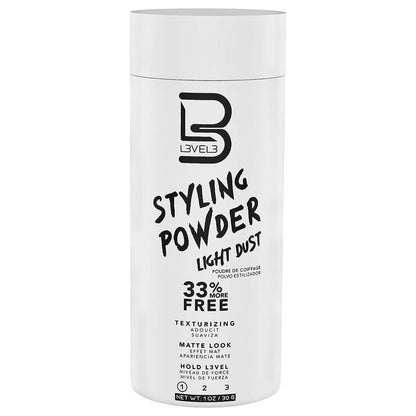 L3 Level 3 Light Hold Styling Powder - Natural Matte Hairstyle - Texturizing and Volumizing