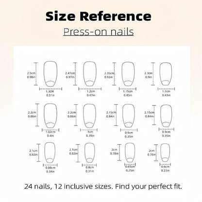 Polka Dot Pattern Fake Nails Kit, 2 Sets Square False Nails for Women & Girls DIY Nail Art, French Style Press on Nails, Elegant Stick on Nails Kit, Manicure Accessories