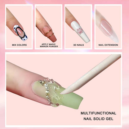 Maryton Solid Nail Gel Glue for Clear Acrylic Nail Tips Soft Gel Nail Tips,Gel Extensions Nail Strengthen,Builder Hard Gel Glue for Press on Nails Fake Nails,Modeling Gel for 3D Sculpture Home Salon DIY Nail Art,UV Light Cured