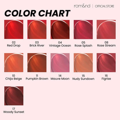 [rom&nd Official Shop] rom&nd Glasting Water Tint 4g Vivid Color, Glossy Finish, Glazed Lips, Long-lasting, Moisturizing, Highlighting, Lip Tint for Daily Use, K-beauty, Non-sticky, Vibrant, romand, rom and Lipgloss Lipstick