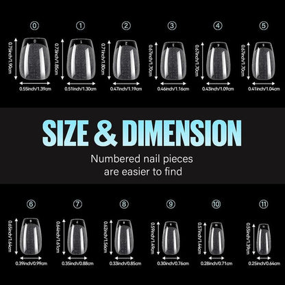 Half Matte Clear Fake Nail Tip, 120pcs/box Full Cover Press on Nail Tip, Nail Art Kit for Women & Girls Nail Extension, Summer Nail Art Set