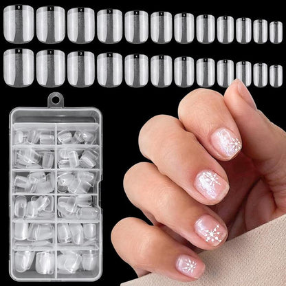 Half Matte Clear Fake Nail Tip, 120pcs/box Full Cover Press on Nail Tip, Nail Art Kit for Women & Girls Nail Extension, Summer Nail Art Set