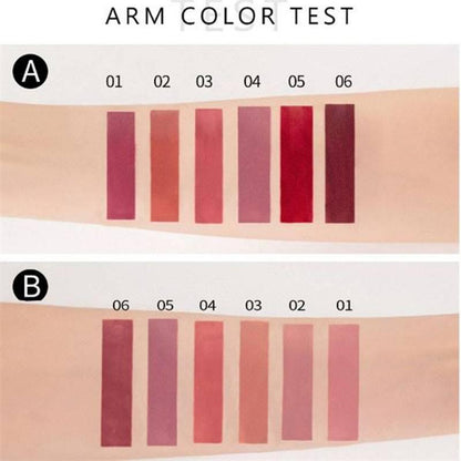 Summer Long-lasting Waterproof Matte Lipstick, 6 Counts Easy Coloring Moisturizing Lip Gloss Suitable for All Occasions Makeup, Hydrating Women Makeup Gift