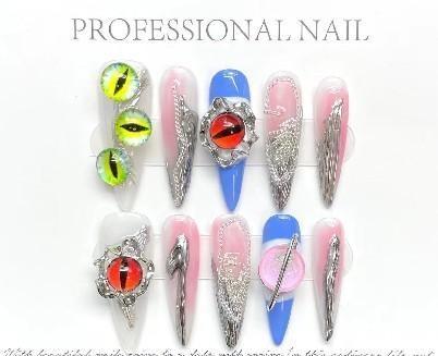 Press on nails,Handmade,Meduim Length,Cute,Super Strong