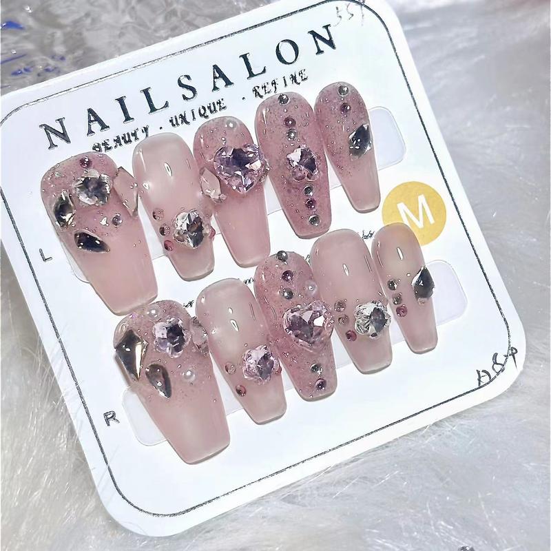 Press on nails,Handmade,Meduim Length,Cute,Super Strong