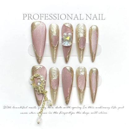 Press on nails,Handmade,Meduim Length,Cute,Super Strong