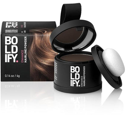 BOLDIFY Hairline Powder Instantly Conceals Hair Loss, Root Touch Up Hair Powder, Hair Toppers for Women & Men, Hair Fibers for Thinning Hair, Root Cover Up, Stain-Proof 48 Hour Formula