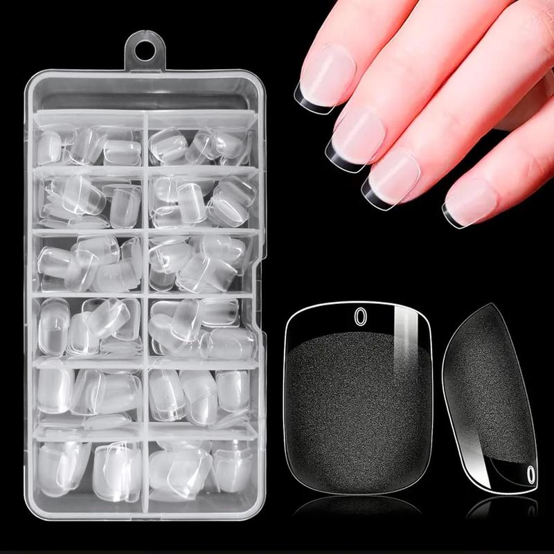 Short Square Fake Nail, 240pcs/box Transparent Acrylic Nail for Women & Girls DIY Nail Art, Manicure Accessories