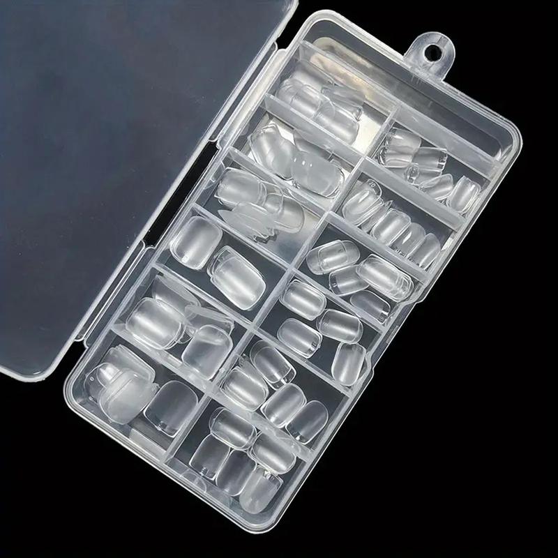 Short Square Fake Nail, 240pcs/box Transparent Acrylic Nail for Women & Girls DIY Nail Art, Manicure Accessories