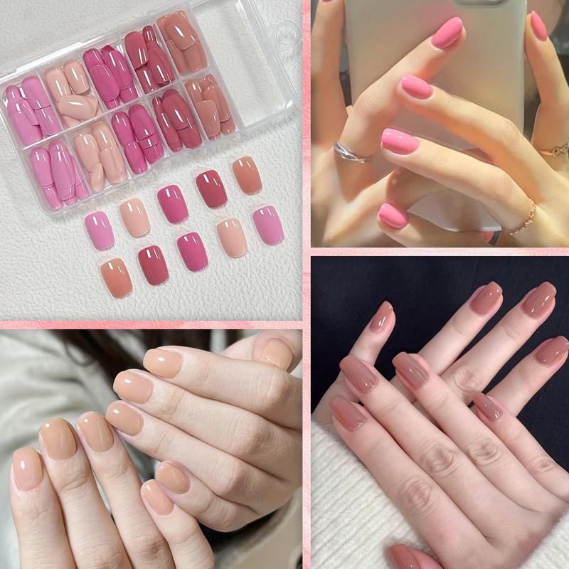 Solid Color Press On Nails, 150pcs Fashion Classic Morandi Color Wear Nails, Nail Art Kits For Women & Girls