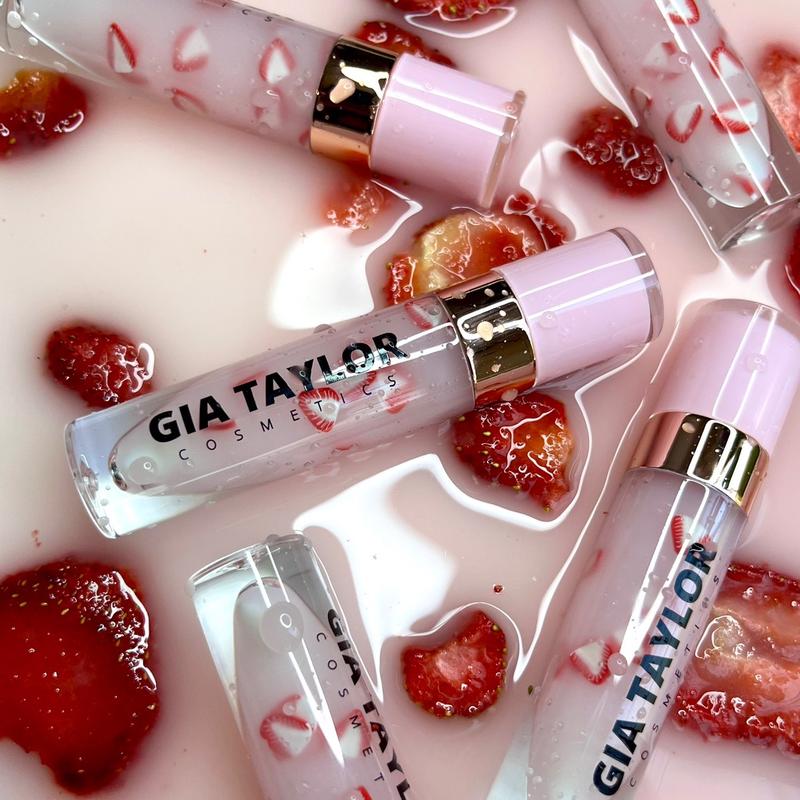 Pinkity Strawberry Coconut Gloss / Non sticky moisturizing gloss vegan and cruelty free