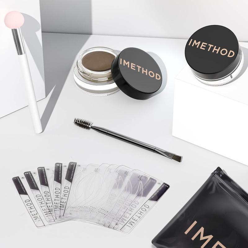 iMethod Eyebrow Stamp and Eyebrow Stencil Kit - Eye Brow Stamping Kit, Brow Stamp Kit, Brow Stencil and Stamp Kit, Brow Trio Eyebrow Kit, Perfect Bushy Eyebrows