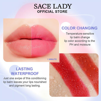 SACE LADY 3Pcs Tinted Lip Balm Set Lasting Color Changing Smooth Matte Lip Stain Pigmented Moisturized Lipstick Kit