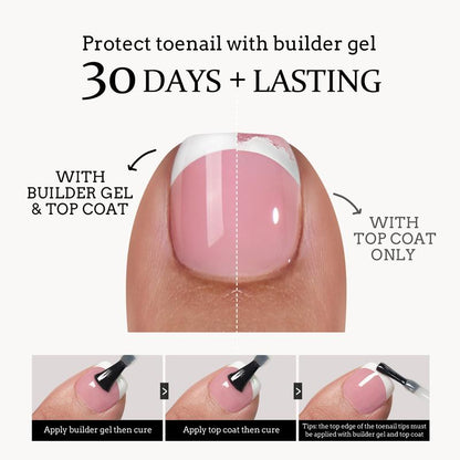 btartboxnails XCOATTIPS Toe Nail Tips - Product only 160pcs Short Brighter Pastel French Tip Press On Toenails for Women, Soft Gel Fake Toe Nails Extensions