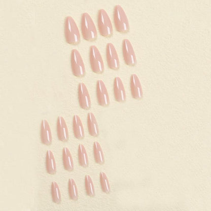 Minimalist Plain Almond Fake Nails, 1 Set Press on Nails for Girls, Easy Applying Stick on Nails, Reusable False Nail Covers, Nail Art Kits for Nails Extension Projects