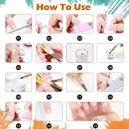 Acrylic Nail Kit for Beginners, Nails Extension Professional Nails Kit, Acrylic Nail Art Set, Manicure Tools, Gift for Women, Summer Gifts