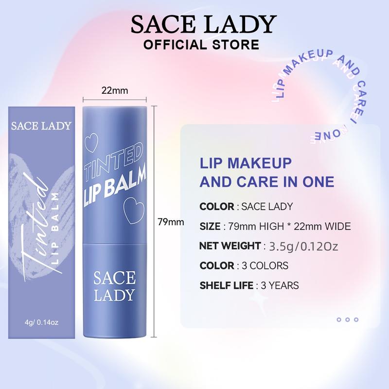 SACE LADY Tinted Lip Balm Moisturized Lasting Waterproof Lip Stain Magic Color Changing Pigmented Lipstick