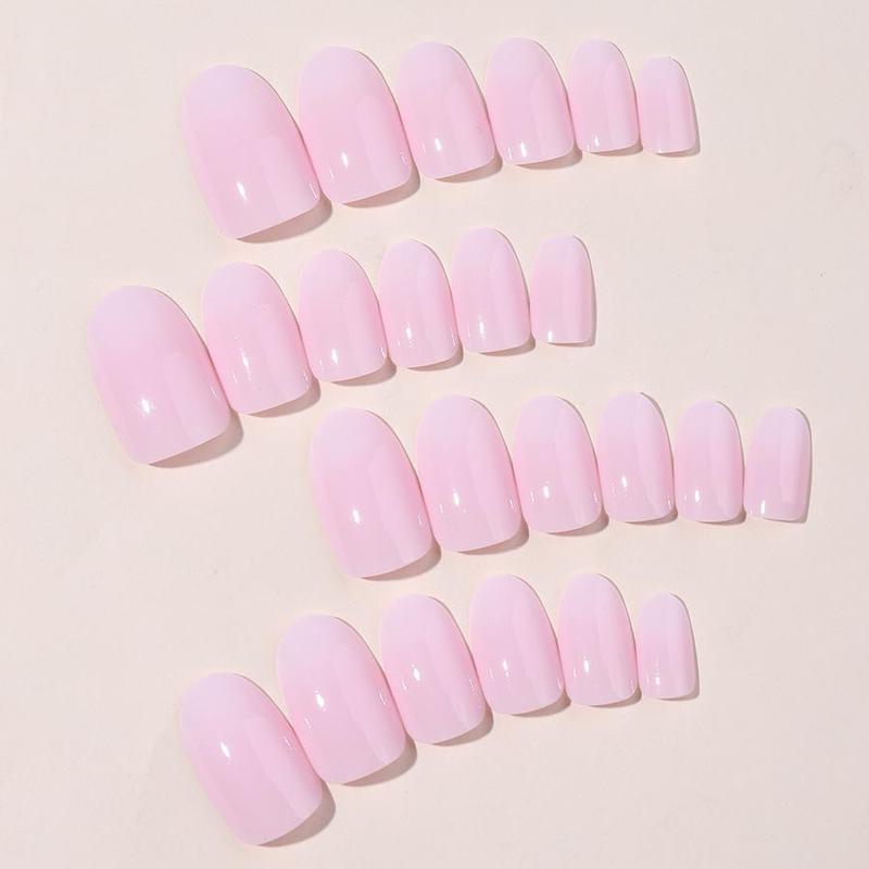 Gradient Pink Glossy Almond Fake Nails, 24pcs/box Elegant False Nails for Women & Girls DIY Nail Art, Press On Nails Kit, Manicure Accessories