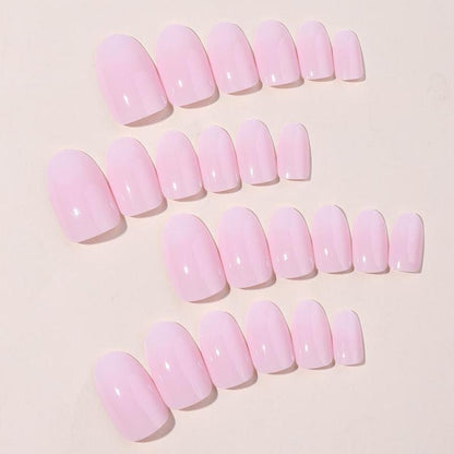 Gradient Pink Glossy Almond Fake Nails, 24pcs/box Elegant False Nails for Women & Girls DIY Nail Art, Press On Nails Kit, Manicure Accessories