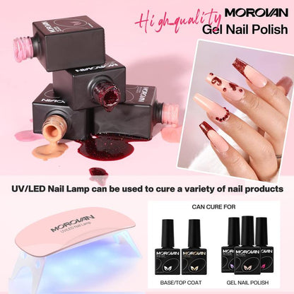 Morovan Acrylic Nail Kit for Beginners: with Everything Professional Gel Polish Kit with U V Lamp Acrylic Nail Set with Glitter Acrylic Powder Complete Starter Kit Acrylic Nail Supplies