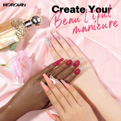 Morovan Acrylic Nail Kit for Beginners: with Everything Professional Gel Polish Kit with U V Lamp Acrylic Nail Set with Glitter Acrylic Powder Complete Starter Kit Acrylic Nail Supplies