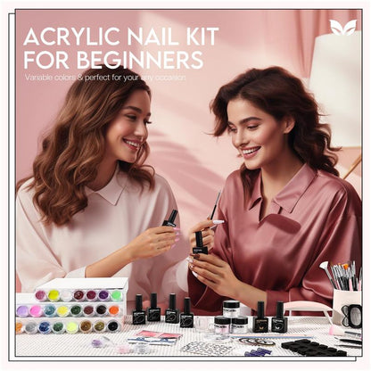 Morovan Acrylic Nail Kit for Beginners: with Everything Professional Gel Polish Kit with U V Lamp Acrylic Nail Set with Glitter Acrylic Powder Complete Starter Kit Acrylic Nail Supplies