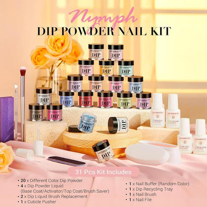 [HOT SALE] AZUREBEAUTY 20 Colors Dip Powder Nail Starter Kit, NO UV Lamp Needed, Ideal Gift Choice