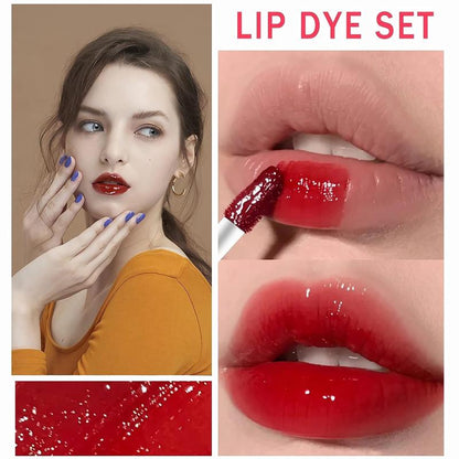 6 Colors Lip Tint Stain Set,Korean Lip Gloss Watery Lip Stain,Multi-use Lip & Cheek Tint Moisturizing Mini Liquid Lipstick,