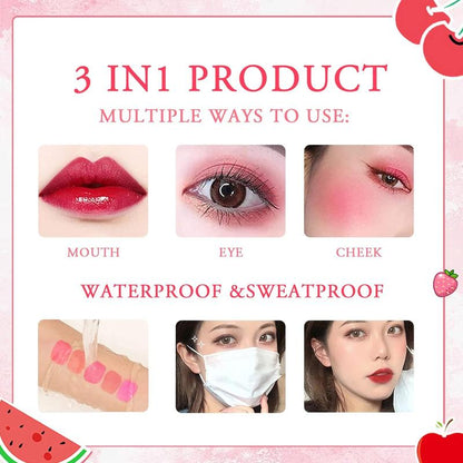 6 Colors Lip Tint Stain Set,Korean Lip Gloss Watery Lip Stain,Multi-use Lip & Cheek Tint Moisturizing Mini Liquid Lipstick,