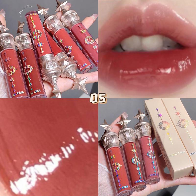 Star & Fairy Lip Gloss, 3 Counts/set Moisturizing Glossy Finish Liquid Lip Gloss, Shiny Liquid Lipstick, Juicy Lip Gloss, Girls & Women Lip Cosmetic