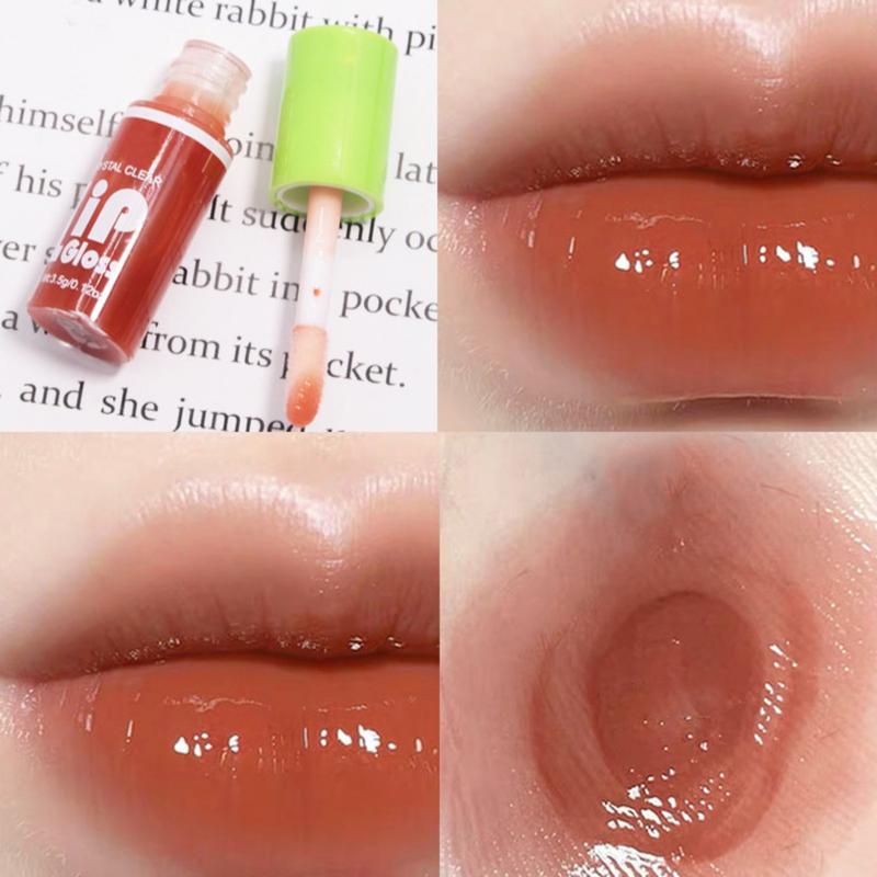 6 Colors Fat Oil Lip, Lip Gloss Lip Glaze with Big Brush Head, Nourishing & Non-sticky Long Lasting Shiny Transparent Tinted Plumping Lip Glow Oil, Shiny Glow Lip Care Oil, ,Makeup Gift Set