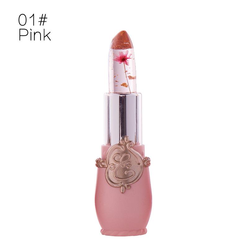 Ladies Flower Jelly Lipstick Temperature Change Moisturizer Lip Gloss Compact Makeup Color Hydrating