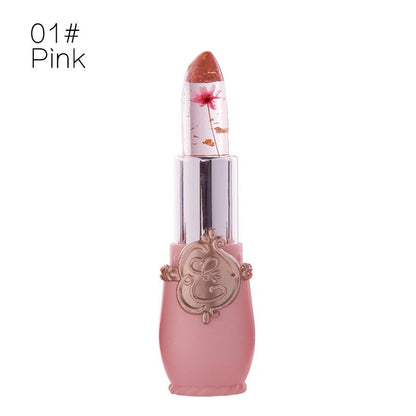 Ladies Flower Jelly Lipstick Temperature Change Moisturizer Lip Gloss Compact Makeup Color Hydrating