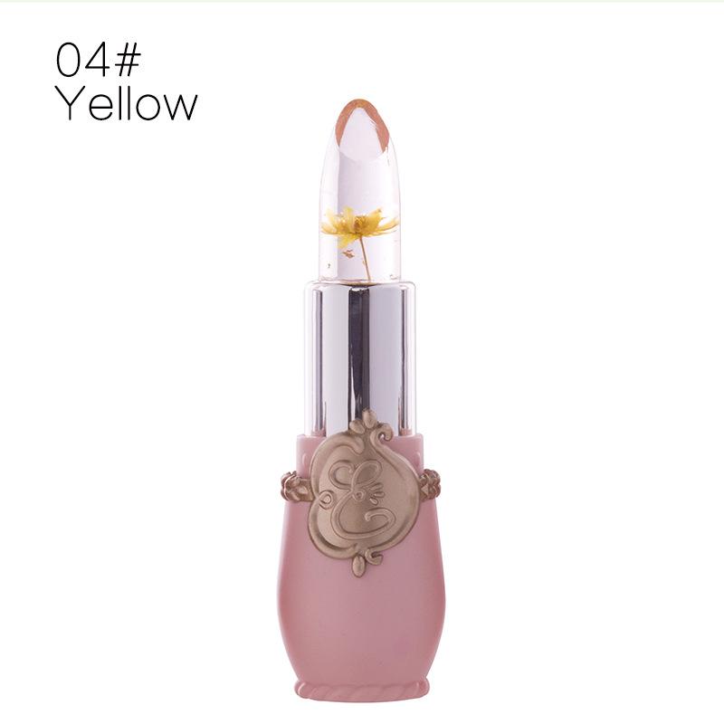 Ladies Flower Jelly Lipstick Temperature Change Moisturizer Lip Gloss Compact Makeup Color Hydrating