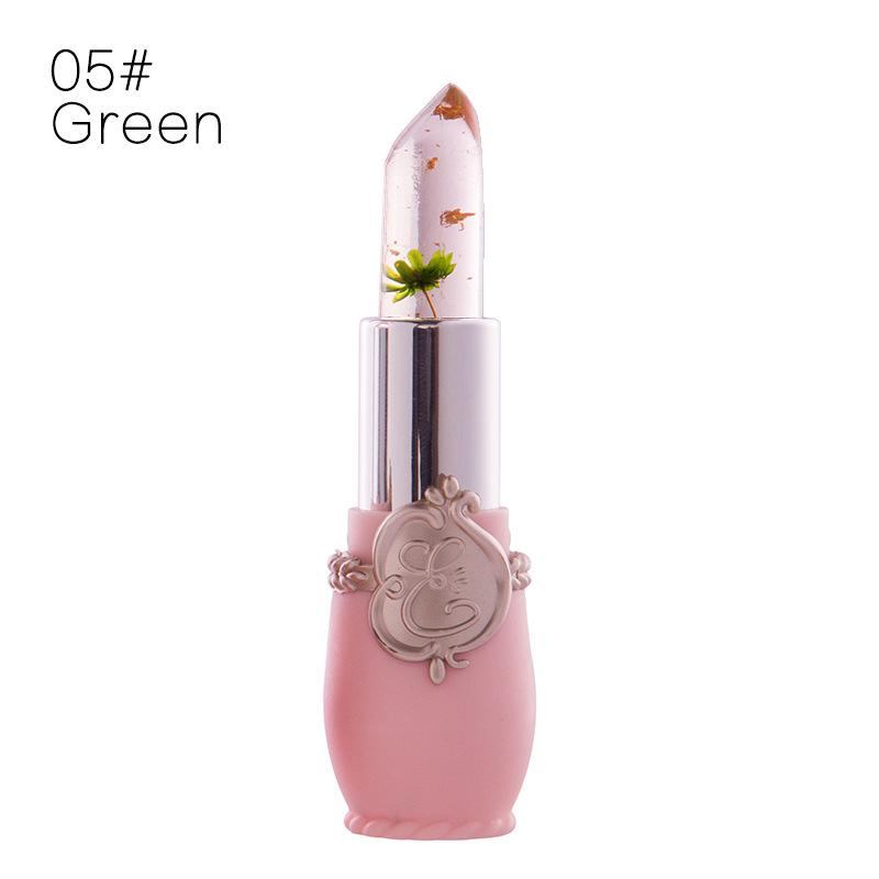 Ladies Flower Jelly Lipstick Temperature Change Moisturizer Lip Gloss Compact Makeup Color Hydrating