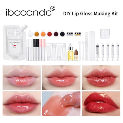 Ibcccndc DIY Lip Gloss Kit, 1 Set Handmade Liquid Lipstick Set, Moisturizer (with Complete Tools), DIY Liquid Lipstick Set, Moisturizing Lip Makeup