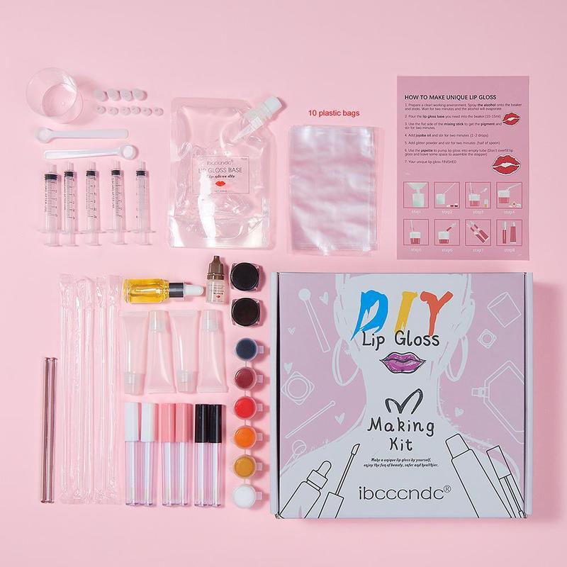 Ibcccndc DIY Lip Gloss Kit, 1 Set Handmade Liquid Lipstick Set, Moisturizer (with Complete Tools), DIY Liquid Lipstick Set, Moisturizing Lip Makeup