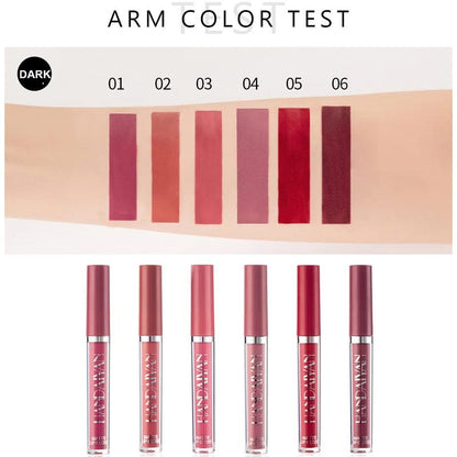 Matte Lipstick Set, 6 Colors Long Lasting Velvet Lips Tint Liquid Lipsticks Waterproof Non-Stick Cup Lipgloss Gift Set Makeup Cosmetic