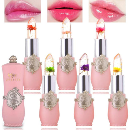 6 Pack Crystal Flower Jelly Lipstick,Magic Color Changing Lipstick,PH Clear Temperature Color Changing Lip Gloss,Lip Balm,Long Lasting Nourishing Moisturizing Lip Stick Set Hydrate Makeup Beeswax Gift Moisturize Cosmetic Glossy