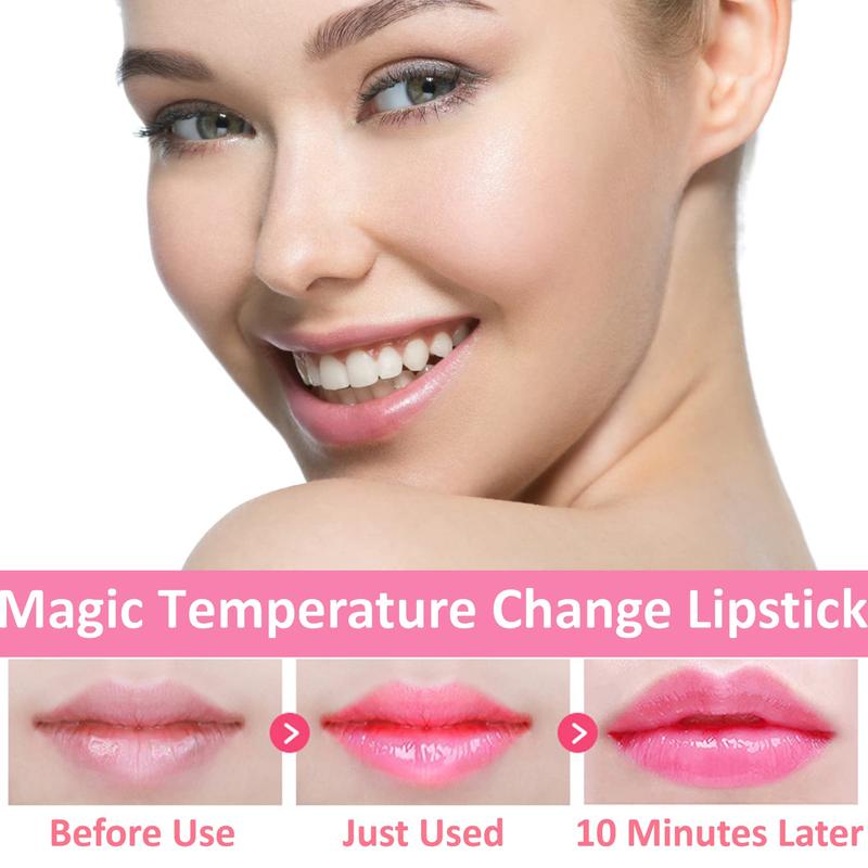 6 Pack Crystal Flower Jelly Lipstick,Magic Color Changing Lipstick,PH Clear Temperature Color Changing Lip Gloss,Lip Balm,Long Lasting Nourishing Moisturizing Lip Stick Set Hydrate Makeup Beeswax Gift Moisturize Cosmetic Glossy