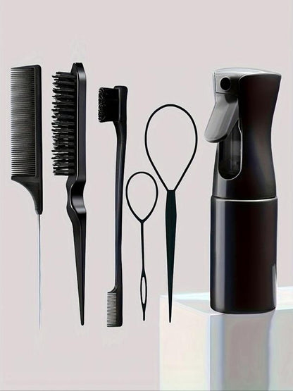 Hair Styling Comb Set, Haircare Tool Set, Including Hair Comb, Spray Bottle, Eyebrow Brush, Rat Tail Comb, Professional Durable, Suitable Hair Salon Tools