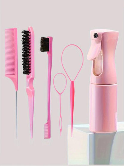 Hair Styling Comb Set, Haircare Tool Set, Including Hair Comb, Spray Bottle, Eyebrow Brush, Rat Tail Comb, Professional Durable, Suitable Hair Salon Tools